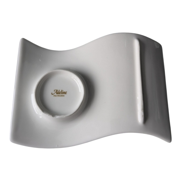 Adeline Fine Porcelain Tea Cup & Saucer Unique Floral Butterfly Hummingbirds - Picture 10 of 11